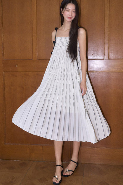 Handmade Rose Pleated Skirt Dress
