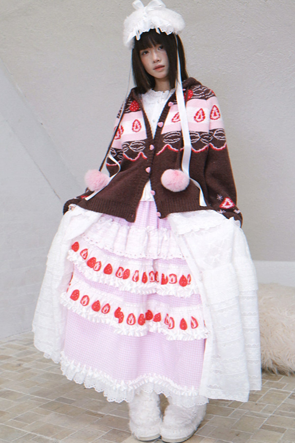 Strawberry Chocolate Fair Isle Cardigan
