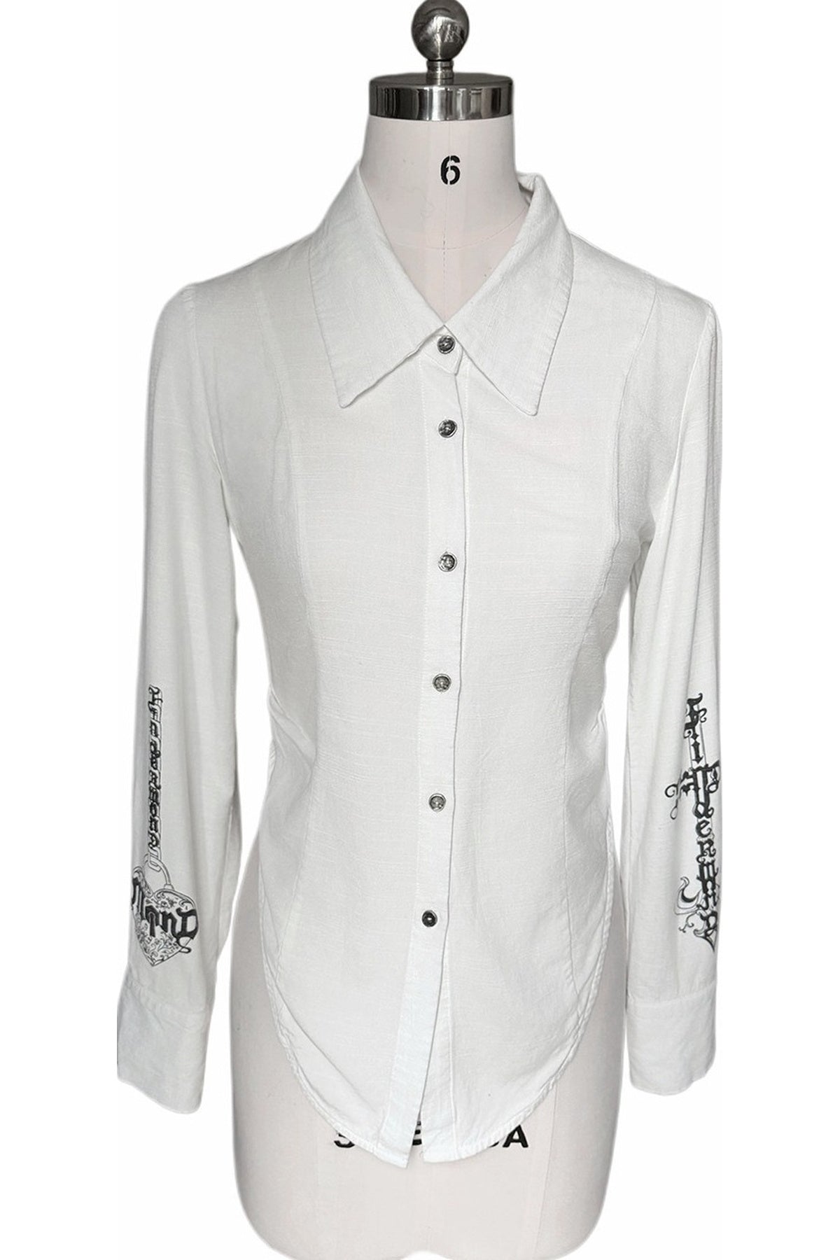 Printed Curved Hem Shirt