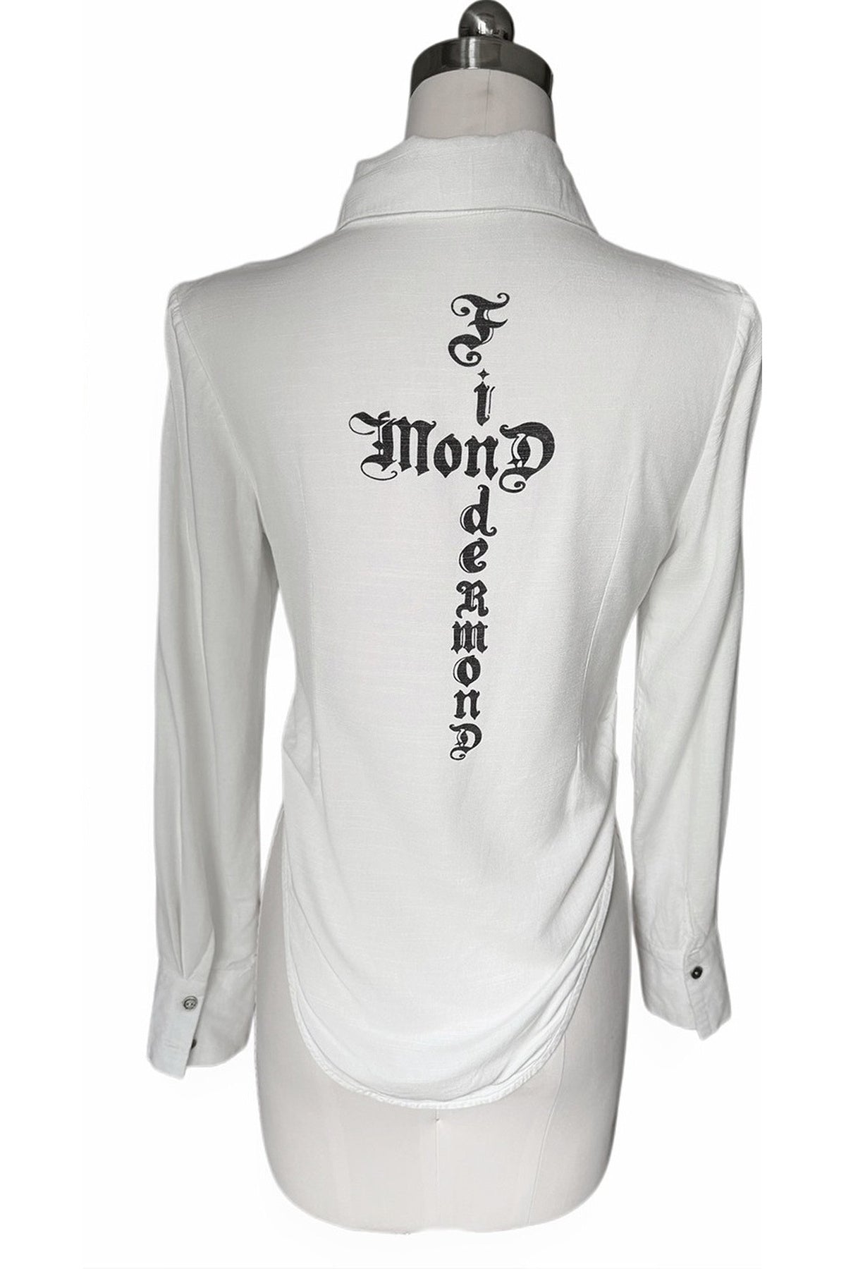 Printed Curved Hem Shirt