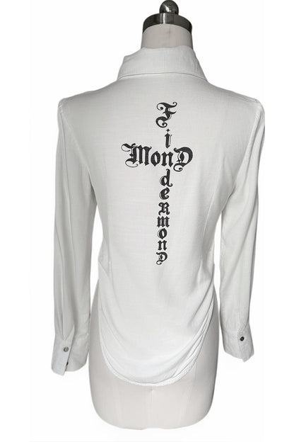 Printed Curved Hem Shirt