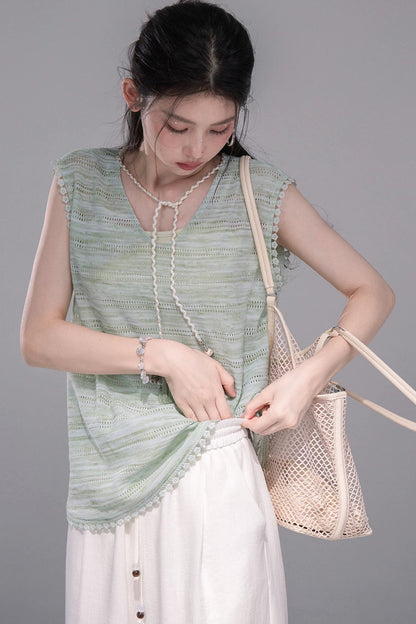Ice Green Knit Tank Set