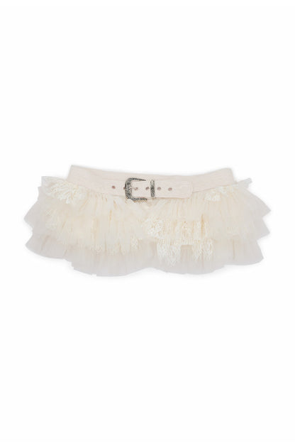 Irregular Multi-Layered Lace Skirt