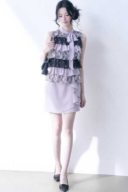 Chiffon Plaid Floral Top