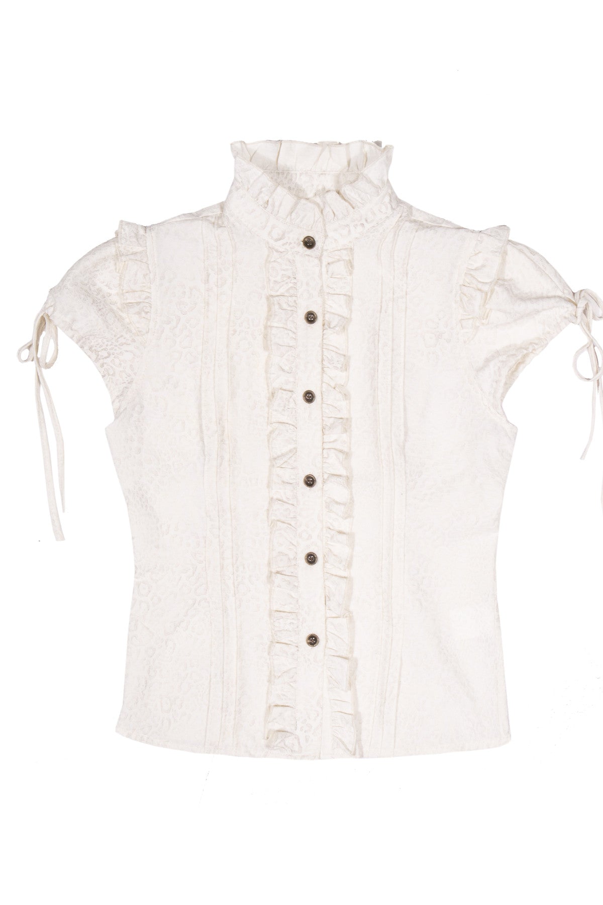 Leopard Print Stand Collar Blouse