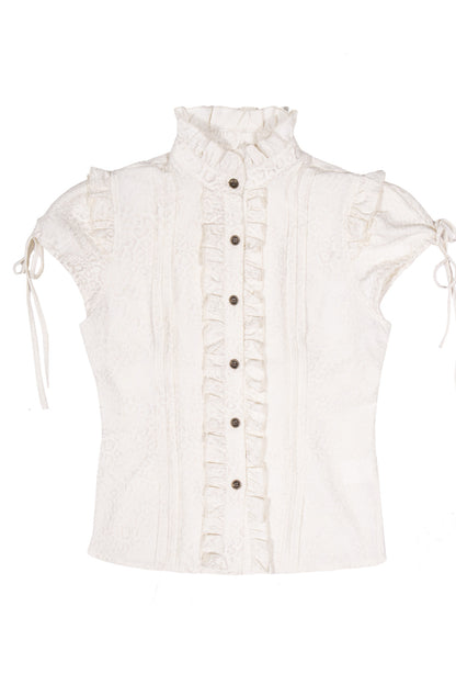 Leopard Print Stand Collar Blouse