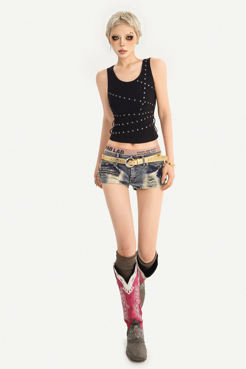 Studded Black Punk Vest
