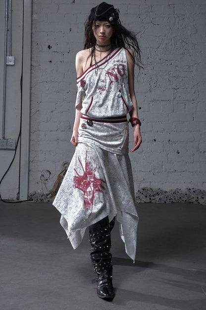 Distressed Punk Sleeveless Dress