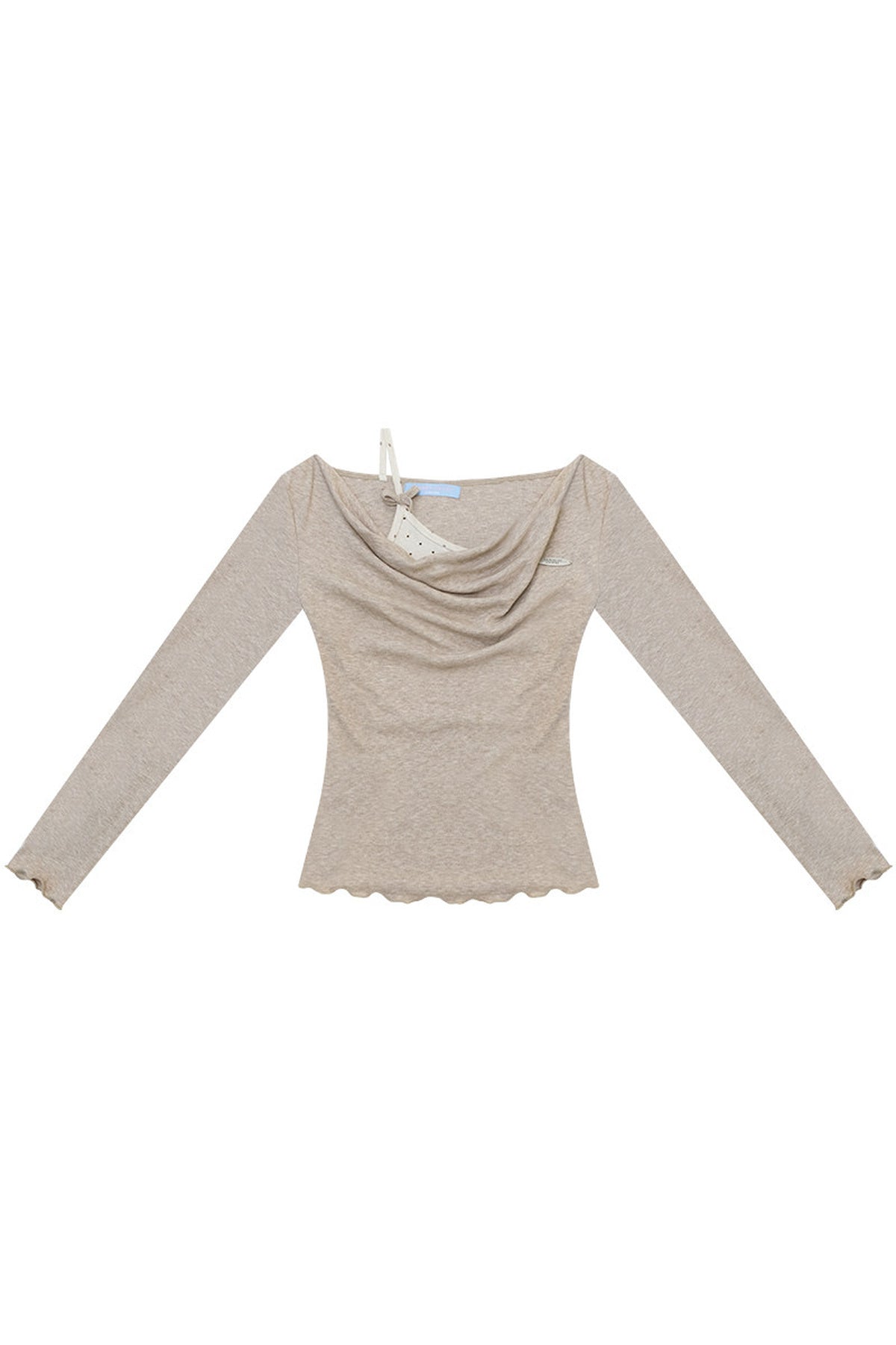 Layered-Look Flutter Collar Knit Top