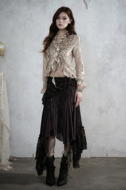Romantic Lace Chiffon Skirt