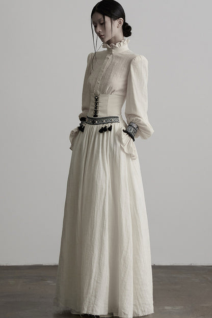 Heavy-Duty Ruffle Sleeve Tie Waist Shirt