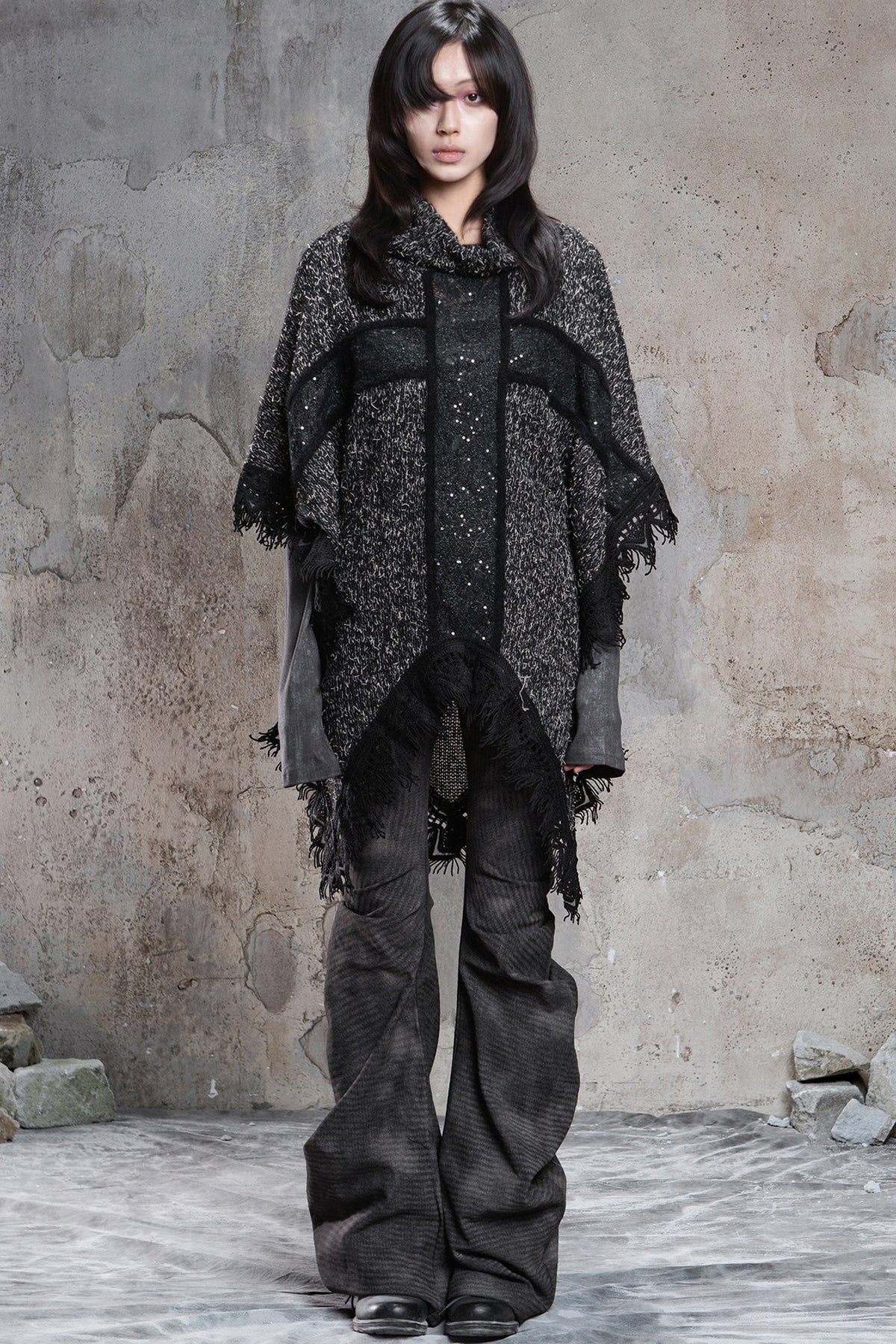 Punk Tassel Knit Cape