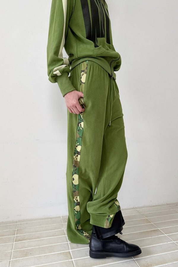 Velvet Texture Color-Block Sweatpants