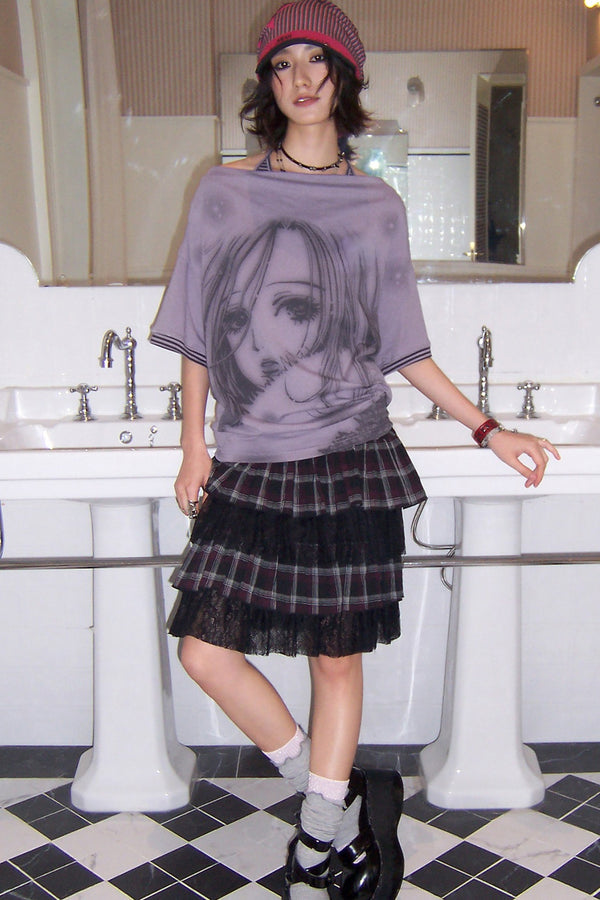 Striped Halter Neck Blouse Set-Up
