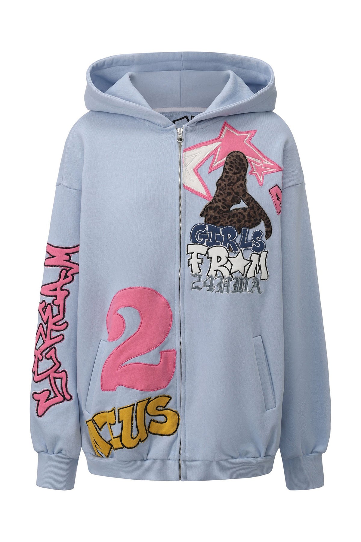 Set-Up aus Hoodie und Hose mit gesticktem Patch