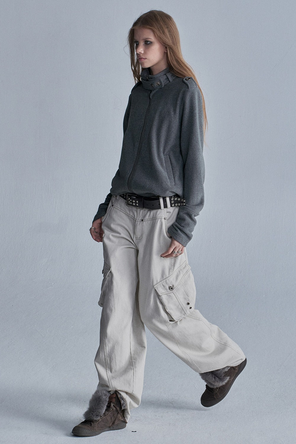 Tencel Cotton Color-Blocked Cargo Pants