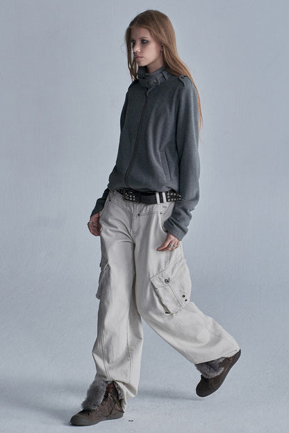 Tencel Cotton Color-Blocked Cargo Pants