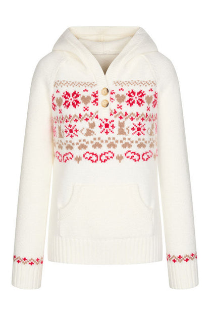 Fair Isle Knit Hoodie