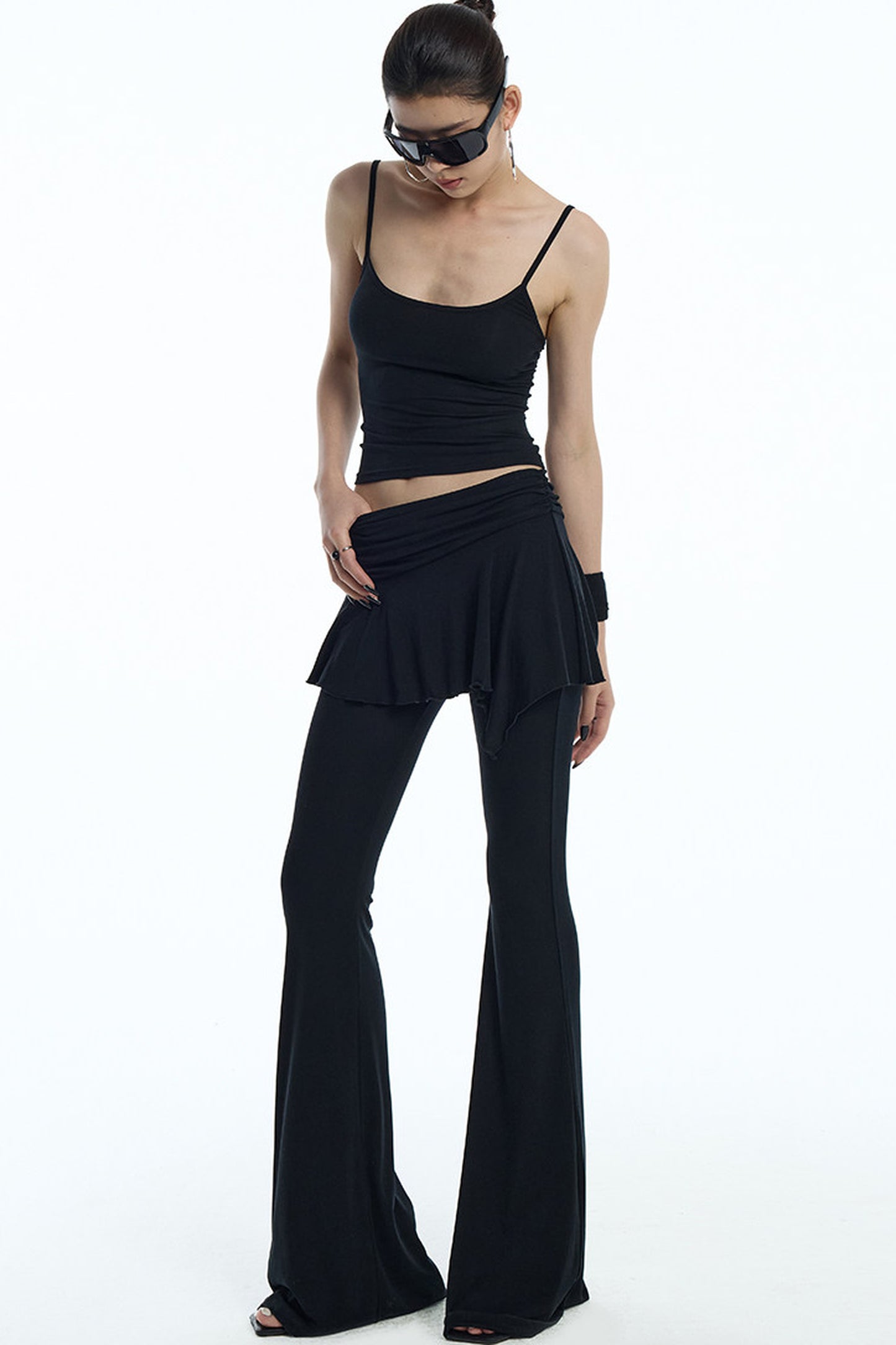 Faux Two-Piece Lyocell Flared Pants Set-Up