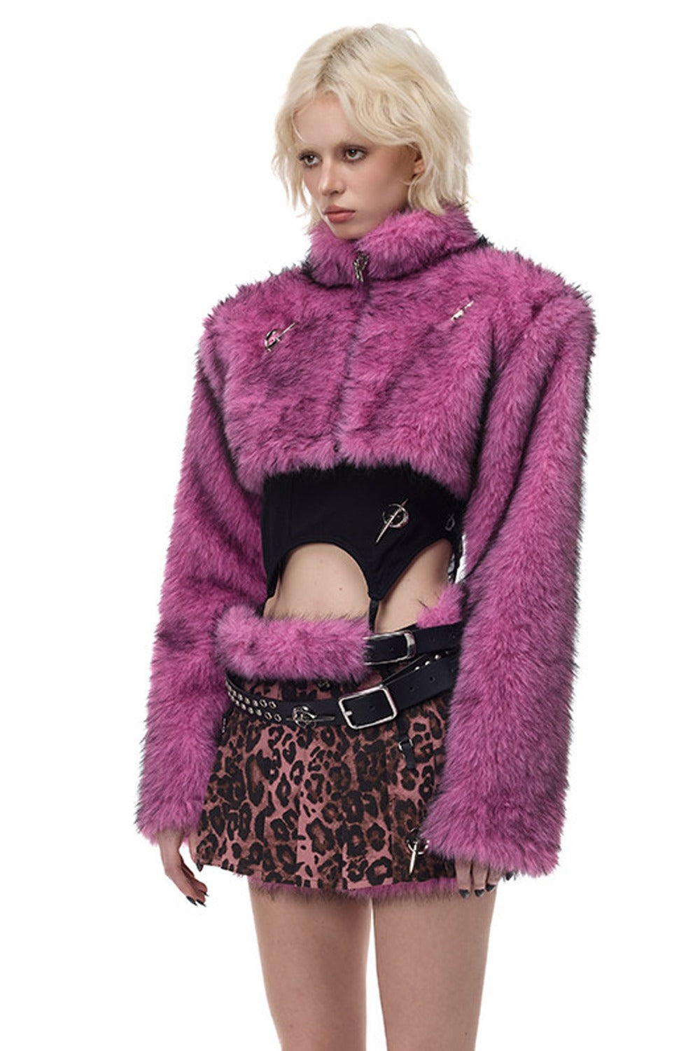Y2K Gradient Short Fur Jacket