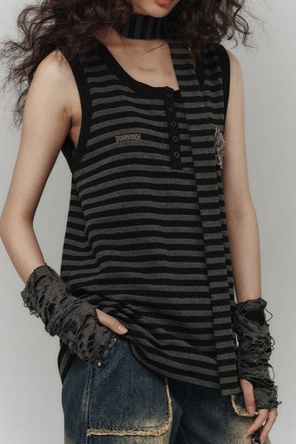 Striped Long-Sleeved T-Shirt Set-Up