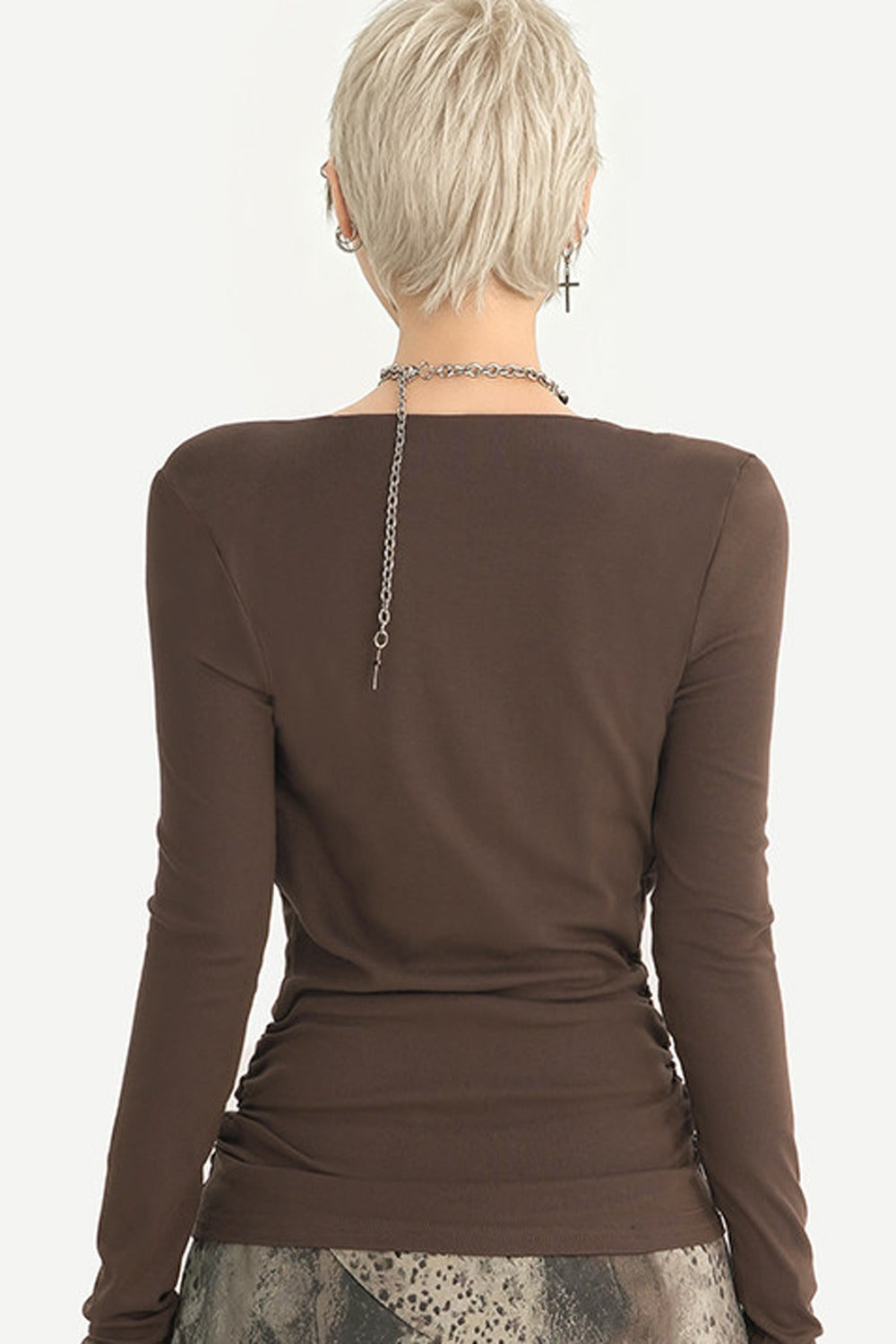 Rhinestone Bandeau Long Sleeve Top Set
