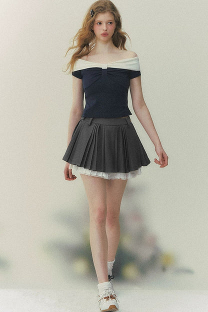 Retro Fake Two-Piece Knit Top