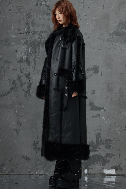 Dark Punk Heavy Industry Faux Fur Coat