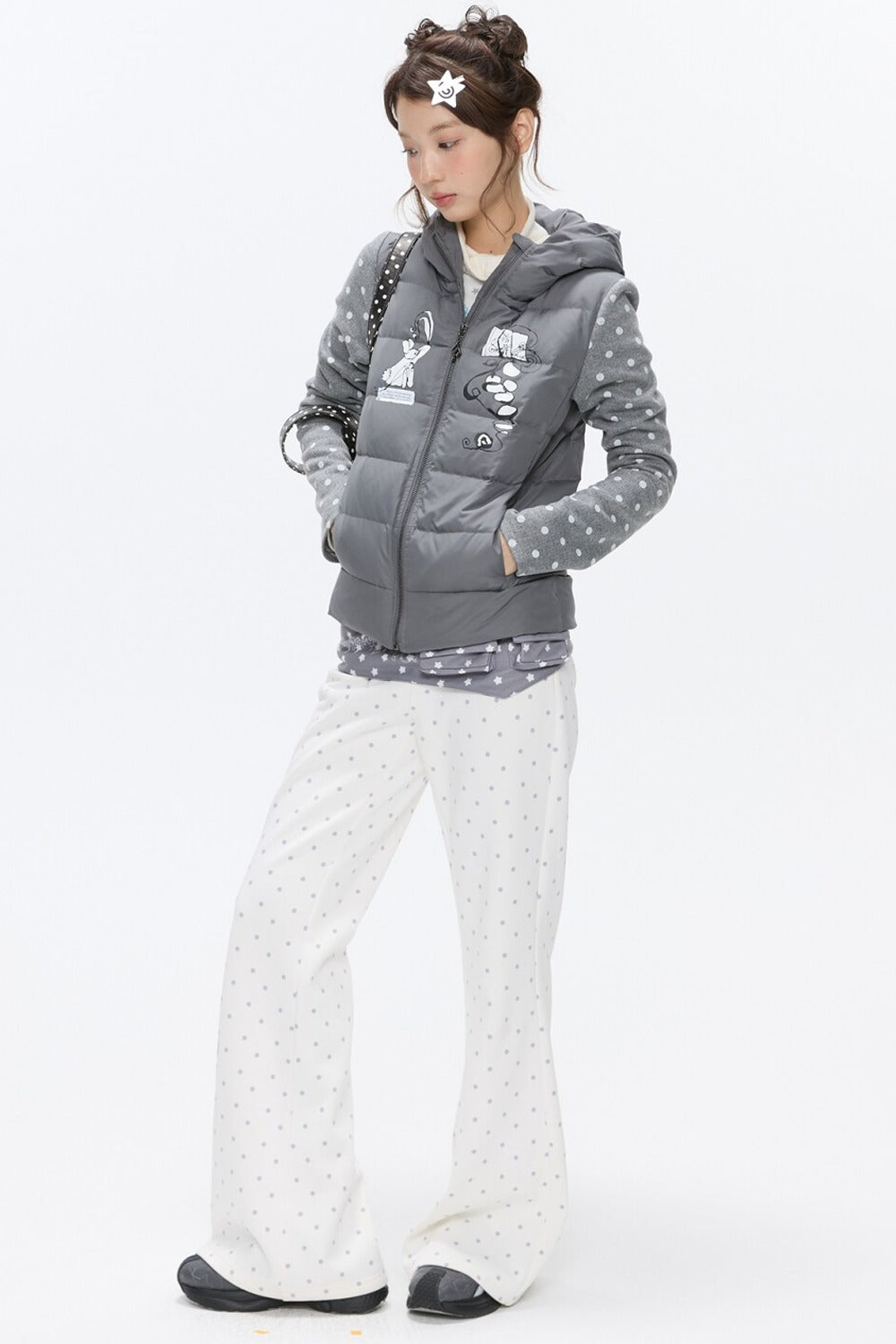 Striped Waistband Polka Dot Sweatpants