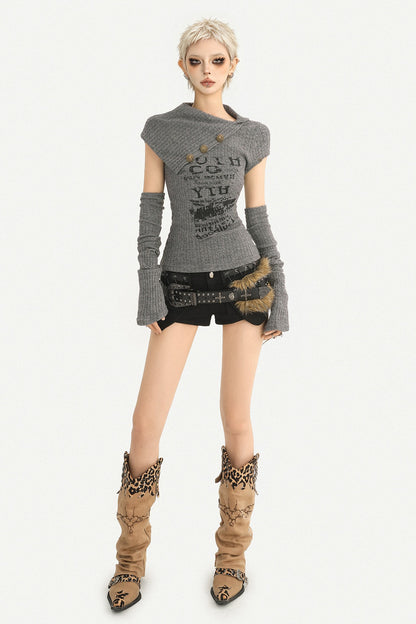 Top in maglia Milk-Cool Molly con collo a mezza altezza