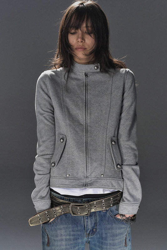 Punk Gray Zipper Jacket