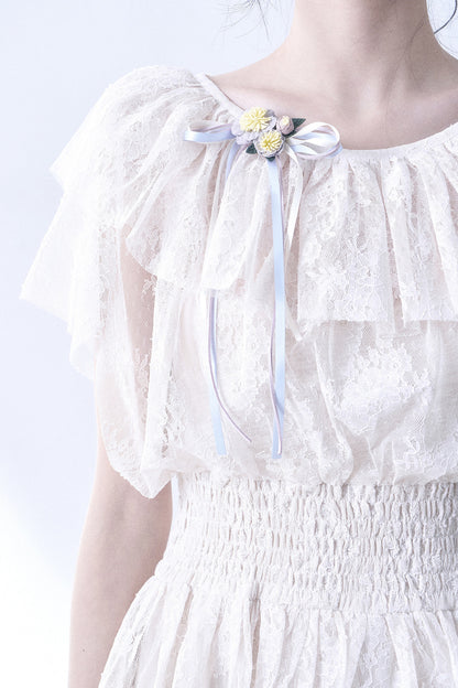 Layered Lace Ruffle Dress