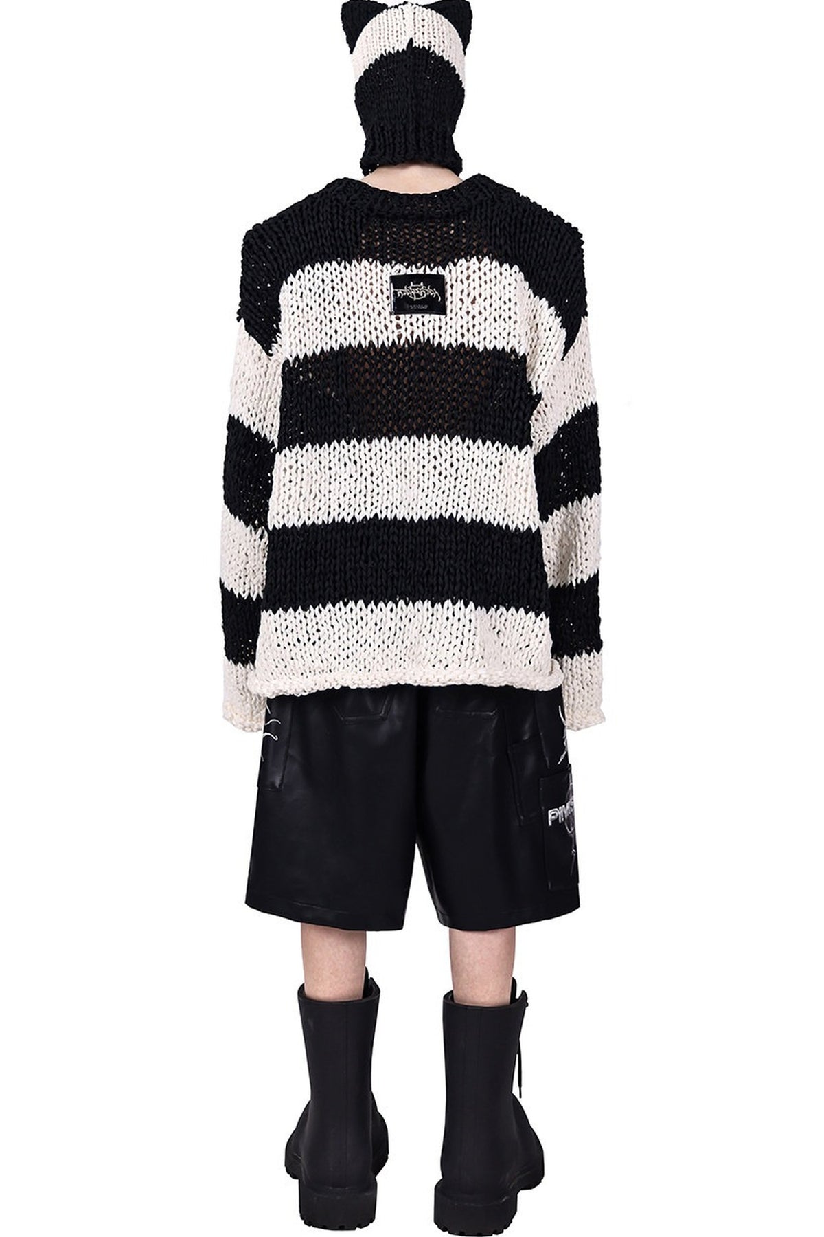 Cat Ear Striped Knitted Balaclava