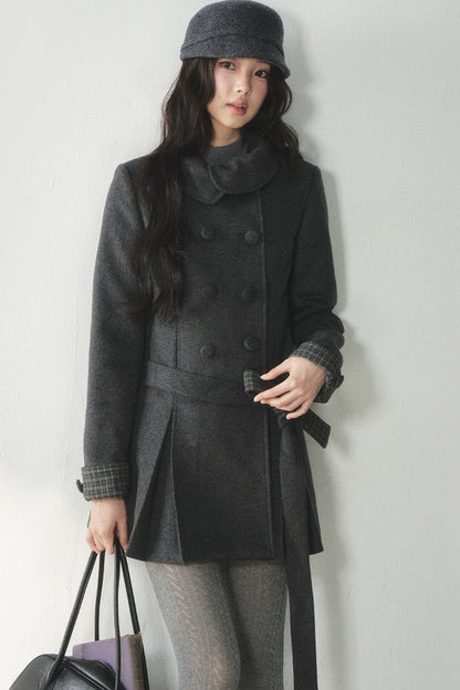 Collar Double Breasted Coat