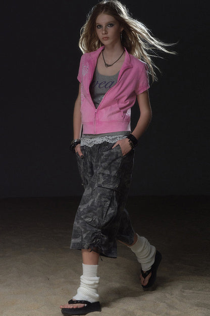 Distressed Punk Layered Sweatshirt