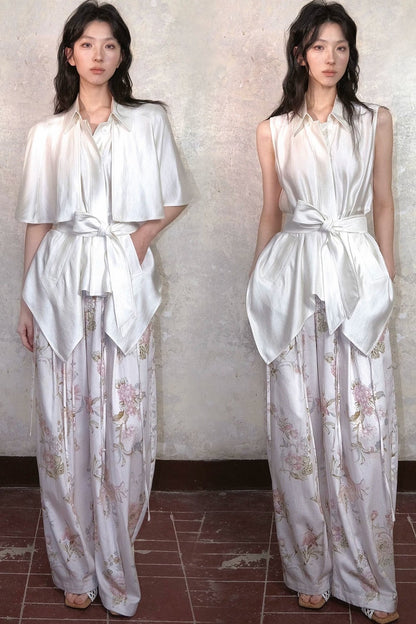 Satin Reversible Fishtail Cape Vest Set