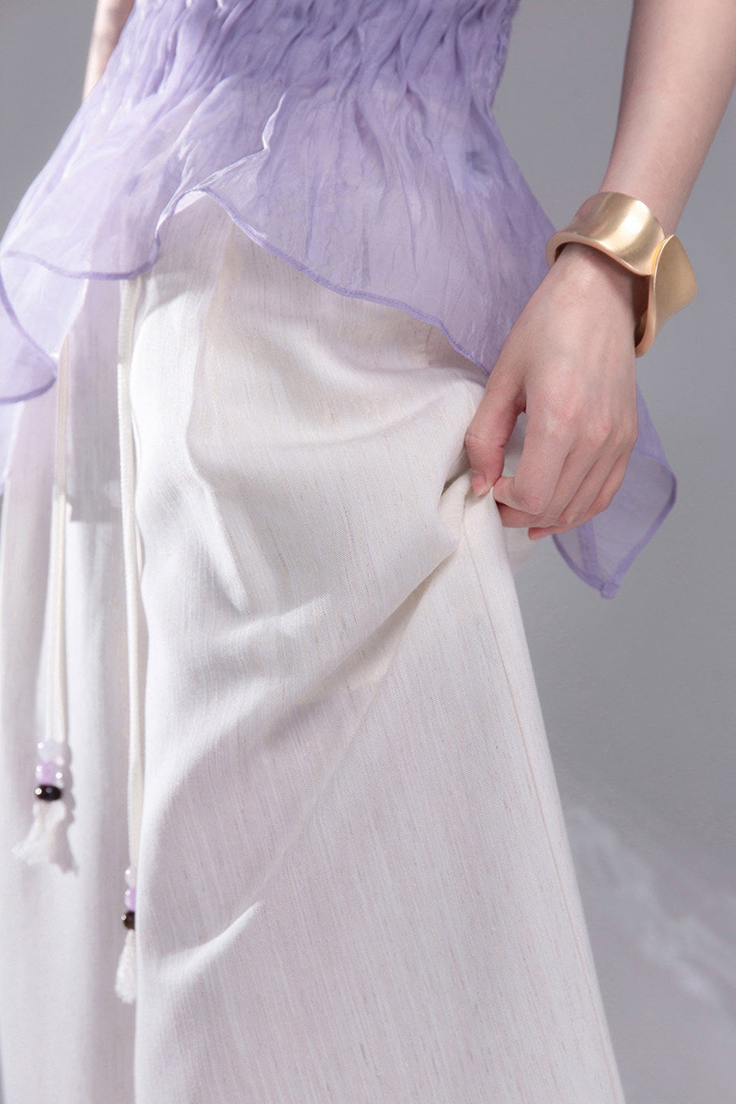 Linen Striped Wide-Leg Pants