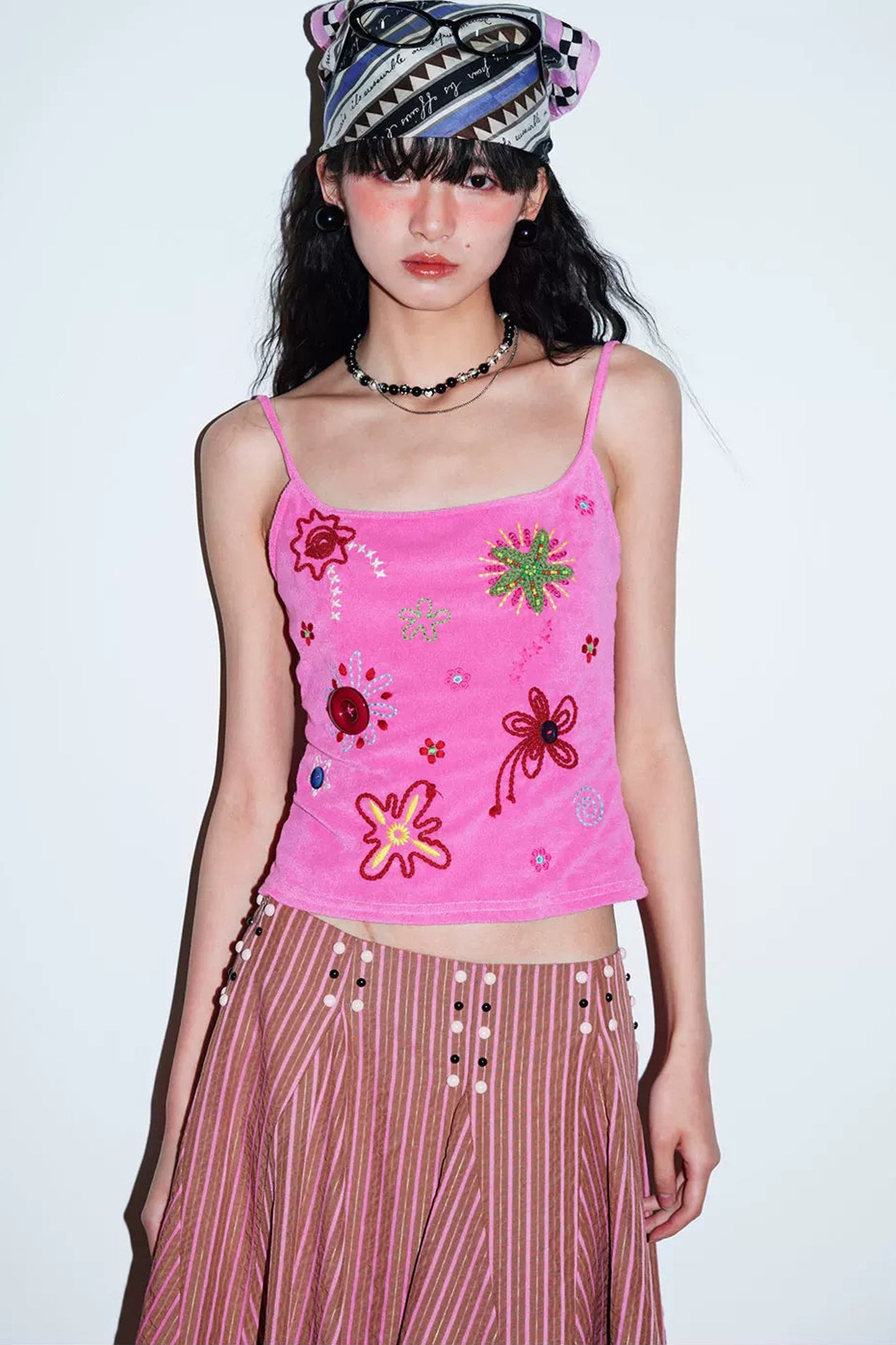 Colorful Rope Embroidery Camisole