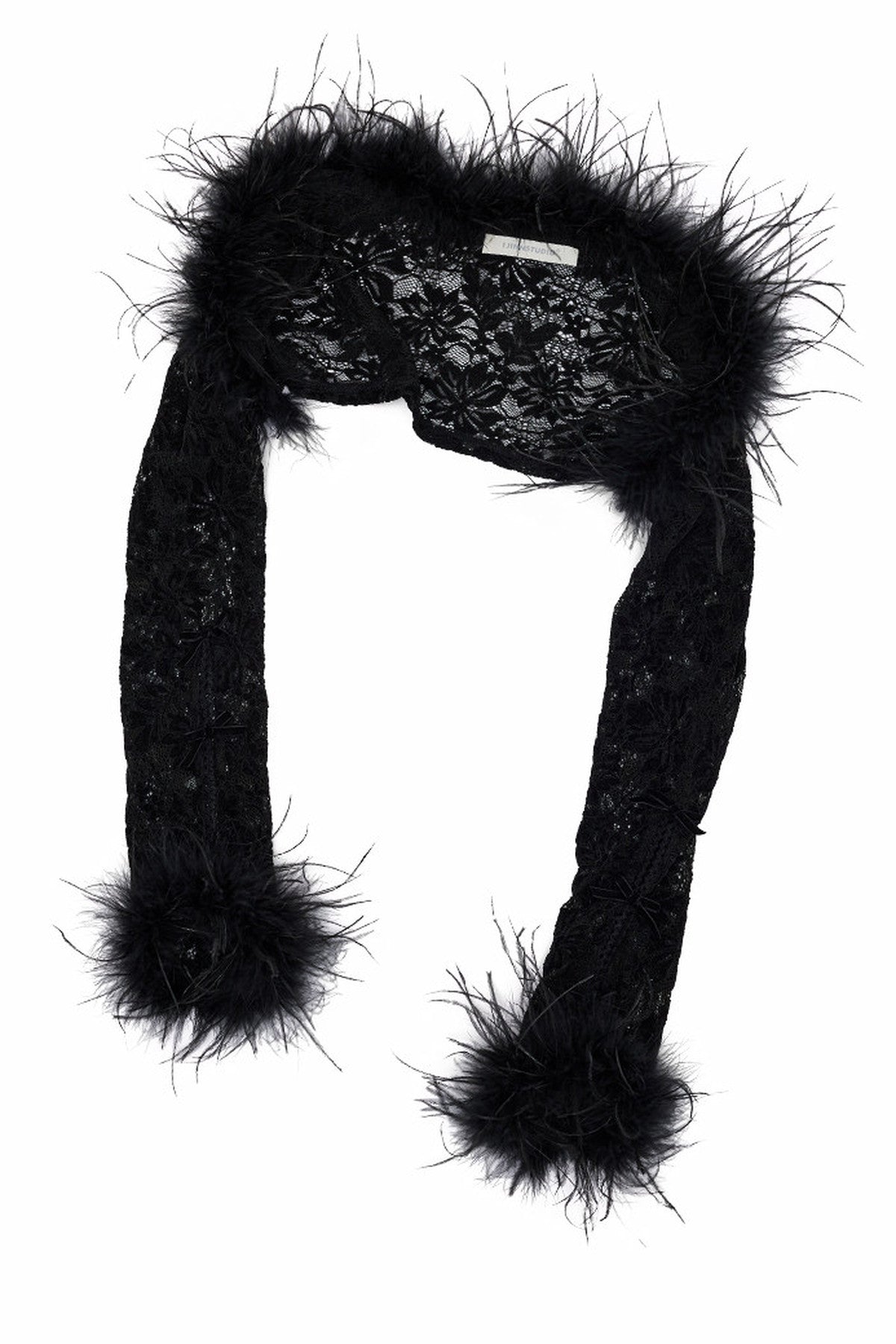 Ostrich Feather Flocking Lace Long-Sleeved Vest