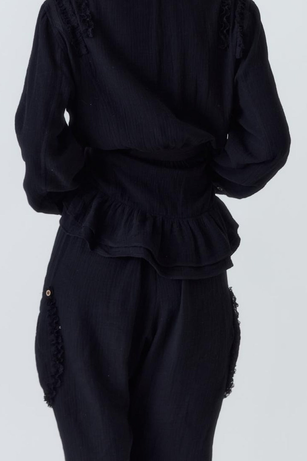 Completo top e pantaloni in cotone ultrasottile stile medievale
