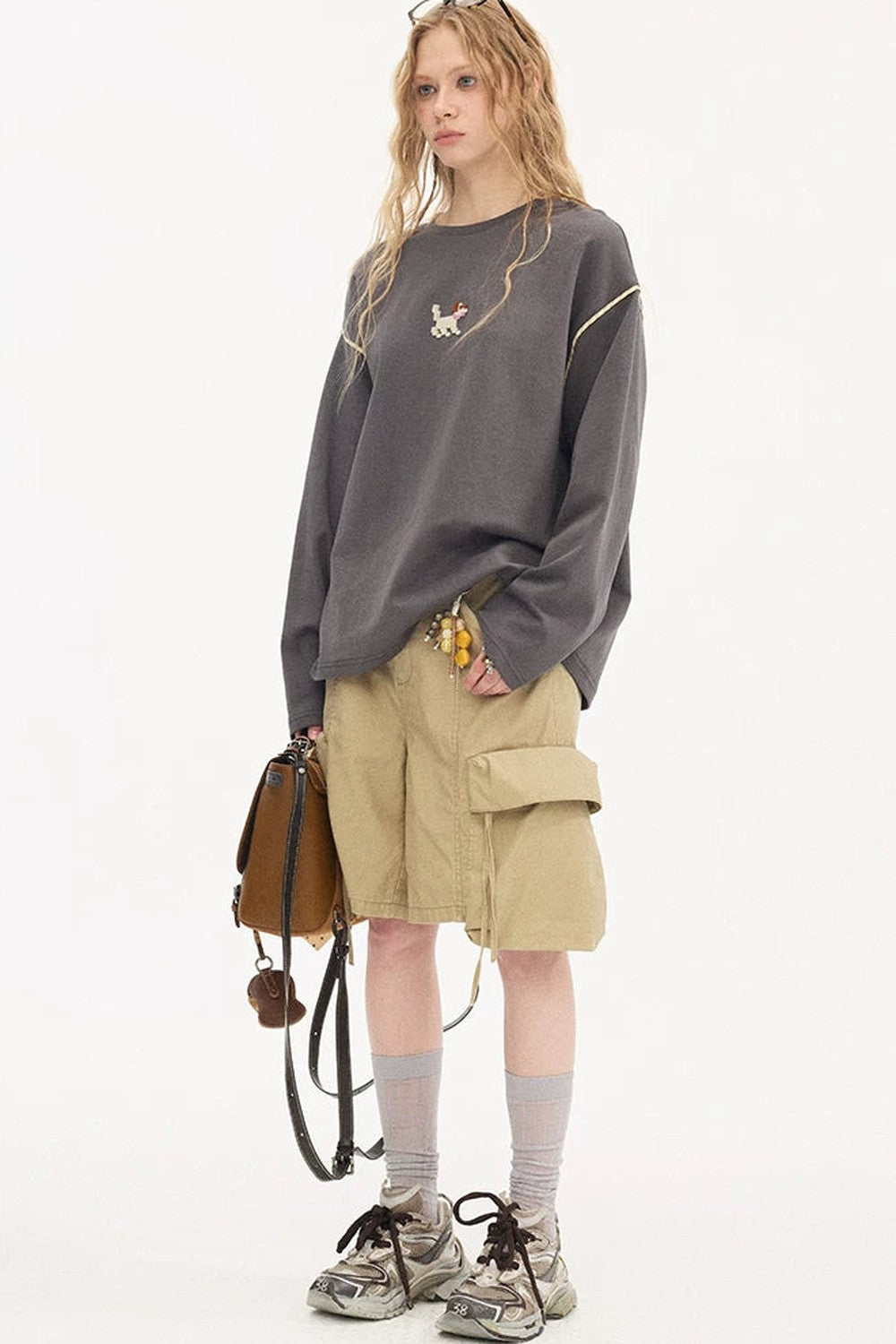 Khaki Washed Multi-Pocket Shorts