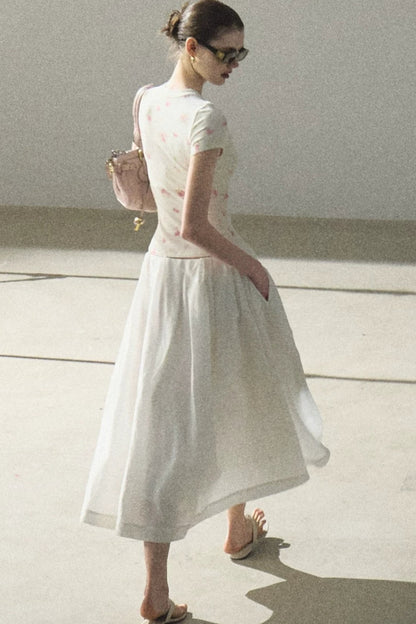 Lyocell Linen Texture A-Line Skirt