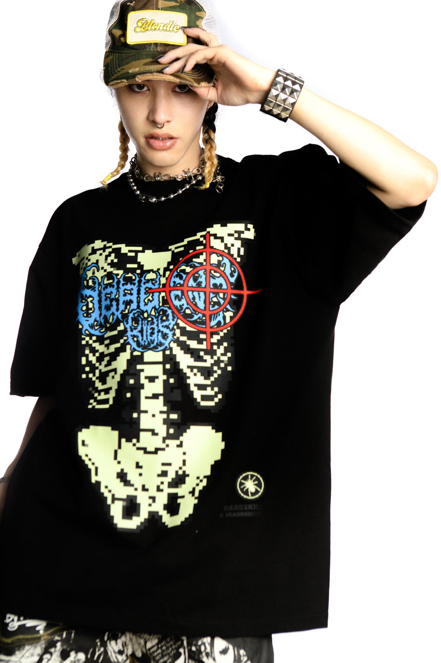 Skeleton Rock Hip-Hop Loose Blouse