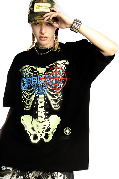 Skeleton Rock Hip-Hop Loose Blouse
