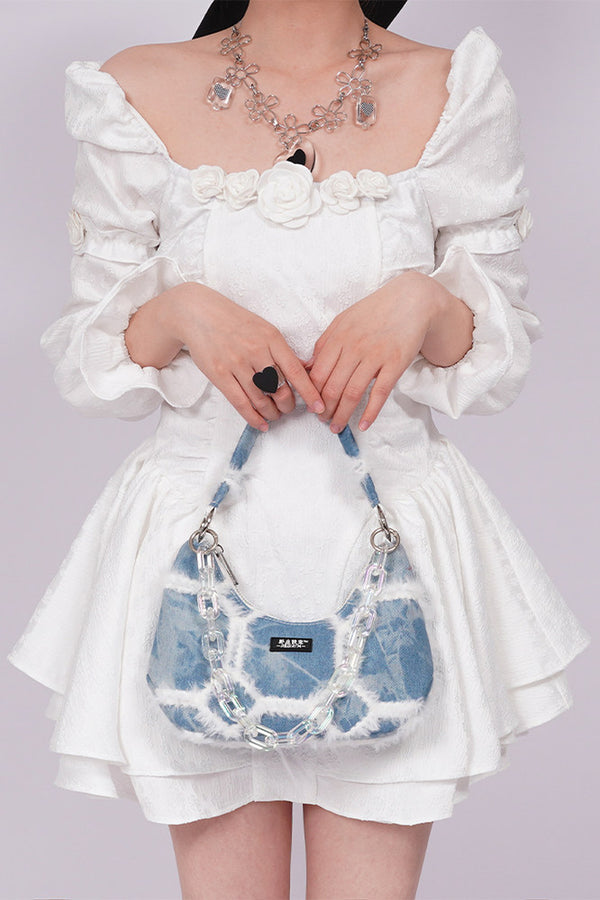 Y2K Retro Denim Shoulder Bag