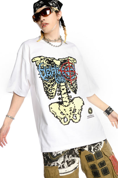 Skeleton Rock Hip-Hop Loose Blouse