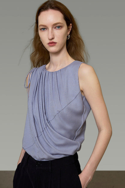 French Style Ruched Sleeveless Camisole