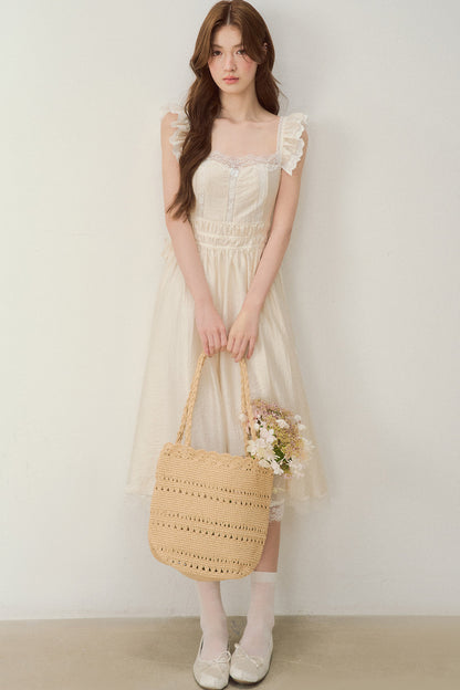 White Shell Lace Dress