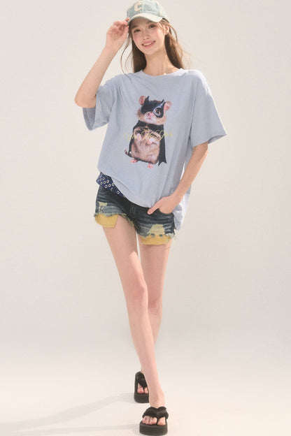 Animal Print Cotton T-Shirt