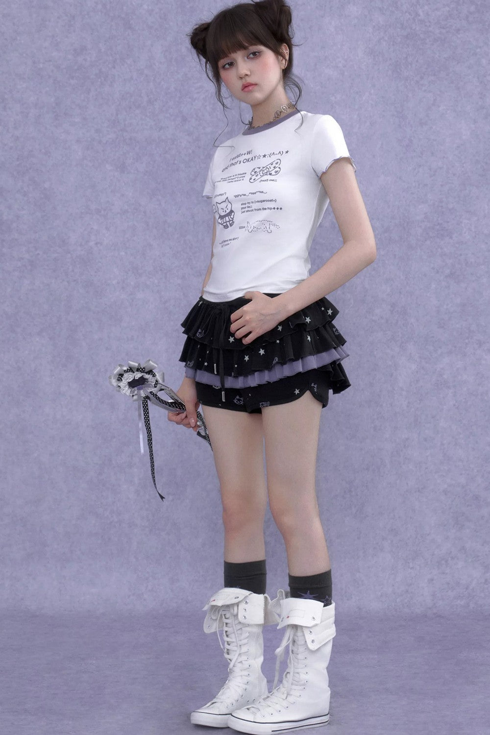 Black and Purple Cake Skirt Set-Up
